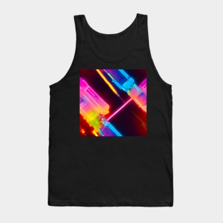 f cyberpunk digital crystals wires colorfull futuristic electronics Tank Top